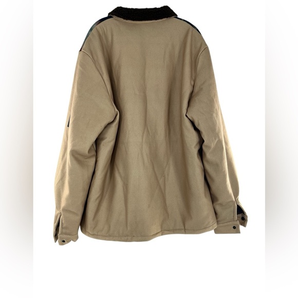 NWOT Jelly Buddy Tan Flag Graphic Fleece Lined Snap Front Lightweight Jacket XXL - Picture 8 of 8